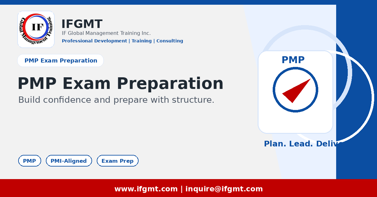 PMP Exam Preparation Course Online and Live Virtual | IFGMT